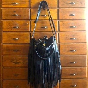 H&M Faux leather fringe handbag